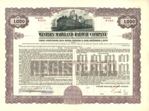 Western Maryland Railway Co. - Specimen Bond